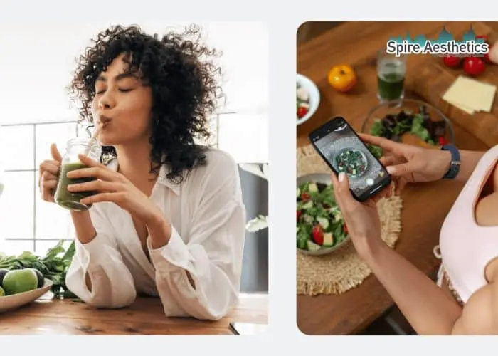 Image of woman looking into her diet and fat freezing Smallwood to improve her health